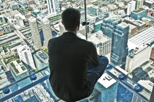 Jesse admires the incredible Chicago view.